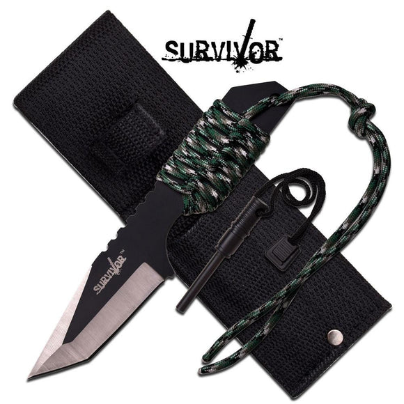 Military Survival Knife w/ Fire Starter